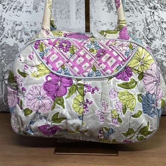 Vera Bradley Grey and Pink Small Tote - Picture 1 of 13